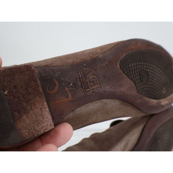 AGL Womens Ballet Flat Women's Size 37 7 Brown Snake Print Leather Slip On Shoes - Picture 9 of 12